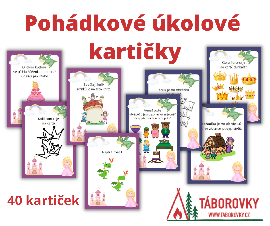 Pohádkové úkoly na kartičkách pro děti